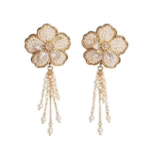 Pearl Flower Tassel Cufflinks
